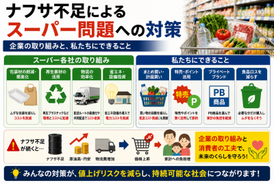 ナフサ不足でスーパーの商品は値上げされる？食品・惣菜・レジ袋への影響を解説