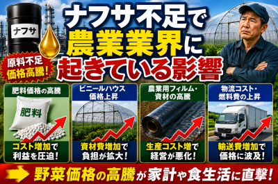 ナフサ不足で農業業界に起きている影響
