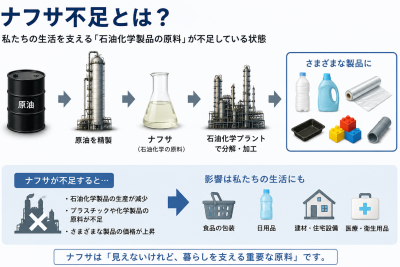 ナフサ不足とは?なぜ起きている?原因・影響・今後をわかりやすく解説