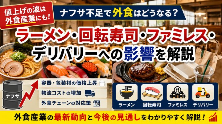 ナフサ不足で外食産業はどうなる?飲食店・テイクアウト・値上げへの影響を解説