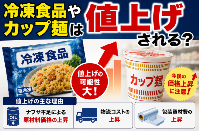 冷凍食品やカップ麺は値上げされる?