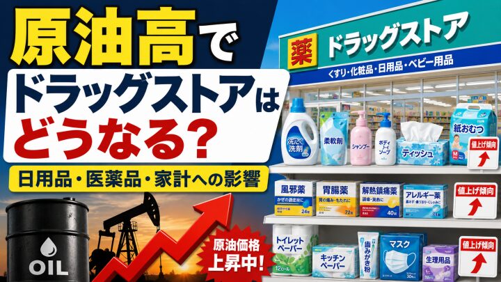 原油高でドラッグストアはどうなる？日用品・医薬品・家計への影響を解説