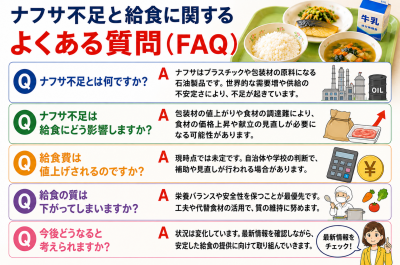 ナフサ不足で給食はどうなる?牛乳・食品包装・給食費への影響を解説