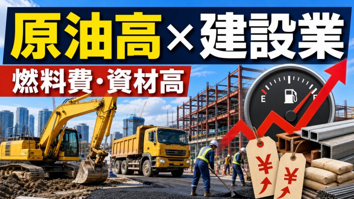 原油高で建設業はどうなる?重機の燃料費・資材価格・工事費への影響を解説